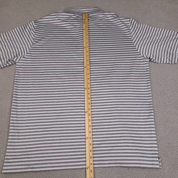 Footjoy Polo Shirt Mens XXL Blue Black Striped‎ 1857 Stretch Short Sleeve Golf - Picture 10 of 12